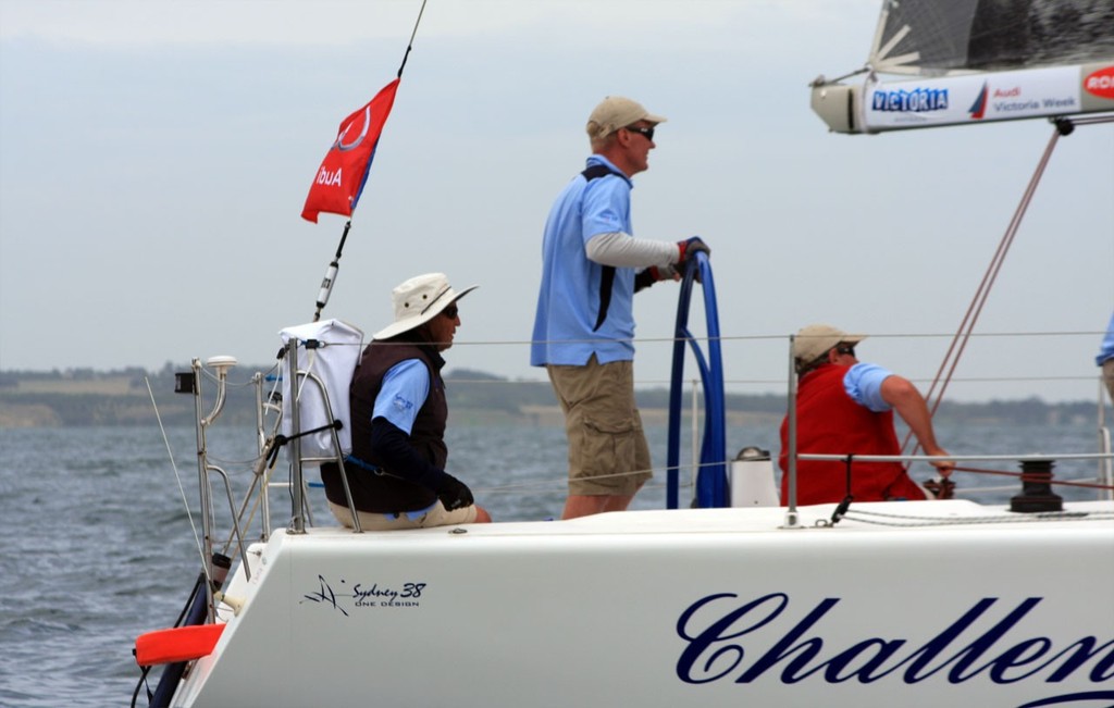 Lou Abrahams still a familar site on the Sydney 38 Challenge sternquarter - Audi Victoria Week 2011 Tuesday © Sail-World.com /AUS http://www.sail-world.com